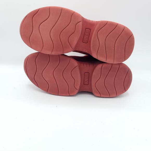 Guess Women’s Pause Knit Wedge Red Textile  fabric size 7.5M - Picture 5 of 9